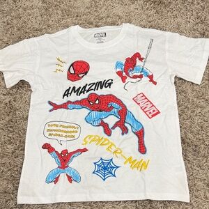 Marvel Amazing Spider-Man White Tee with Red and Blue Graphics